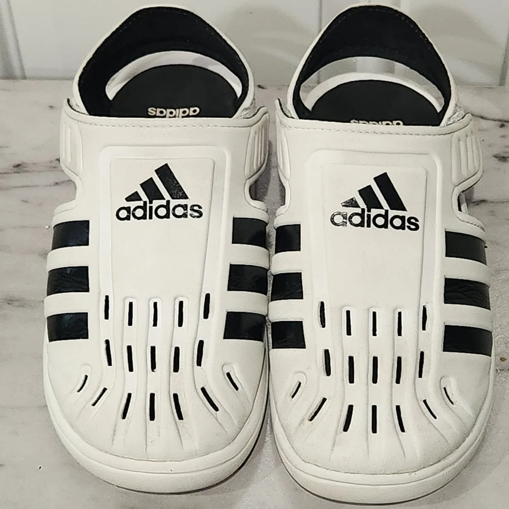 Adidas white black water shoes kid's size 1